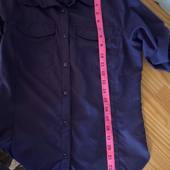 Columbia Woman's Omni-Shade Long-Sleeve Shirt SmallPurple - Picture 9 of 10